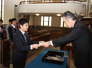 2012年1月16日学生特別学長表彰授与式