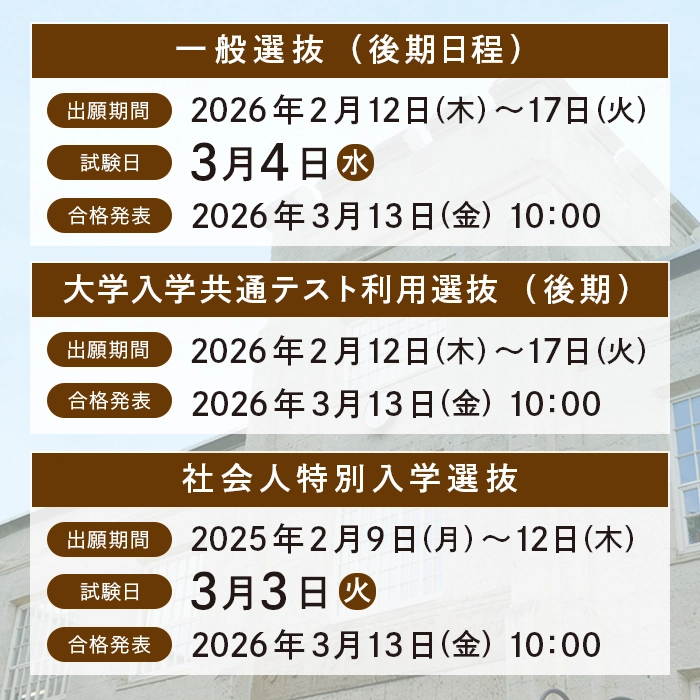 入学者選抜（後期）